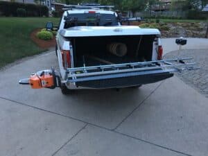 Granberg's equipment on a pick up truck