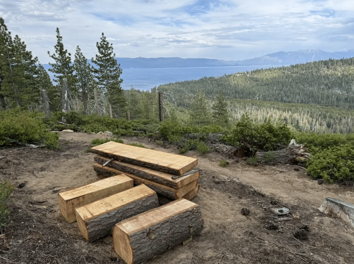 Alaskan Mill Builds Tahoe Trail Benches